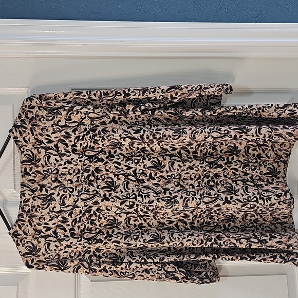 NWT JM Collection Petite Irina Impression 3/4 Sleeve Tunic PXL Coffee Cake - Picture 9 of 12